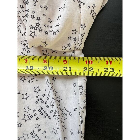 Rebecca Minkoff Sharon Smocked Ruffled Star-Print Top In Blush Pink Size Large - Picture 11 of 12